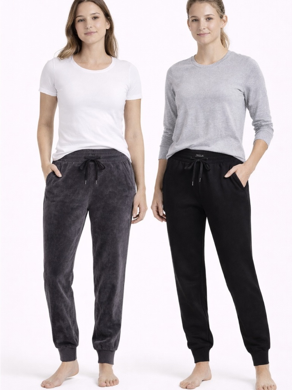 Zella Joggers Bundle Women’s XS Black Velour & Cotton Lounge Pants